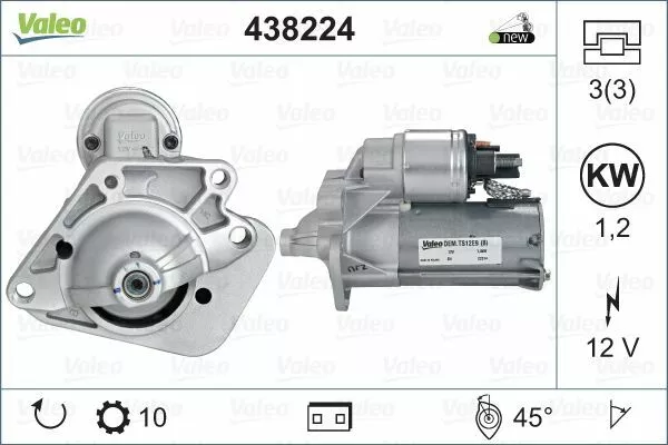 VALEO (438224) Anlasser, Starter für RENAULT DACIA