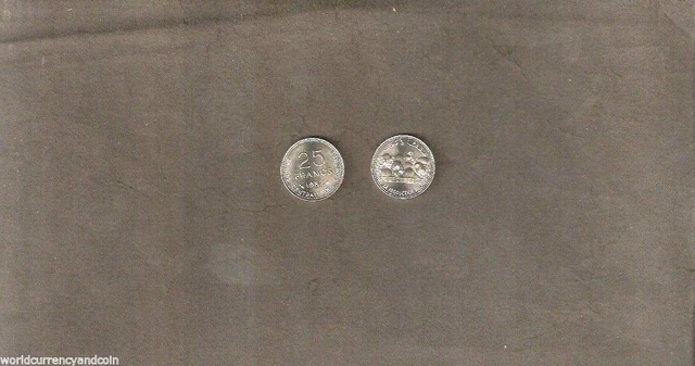 COMOROS ISLANDS 25 FRANCS KM-14 1982 FAO CHICKEN UNC 20 mm ANIMAL MONEY 1 COIN