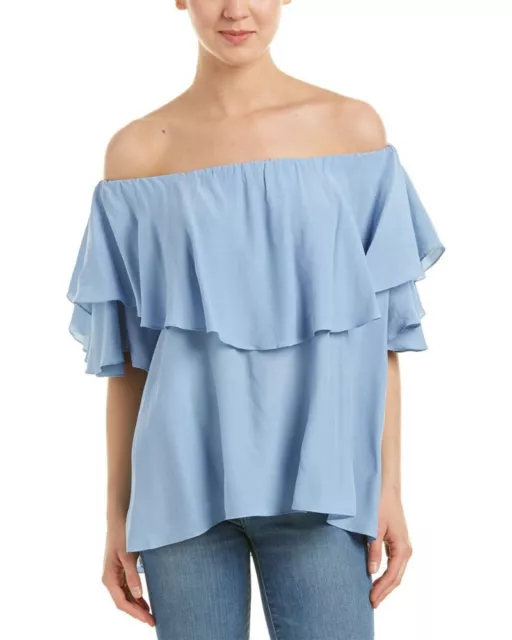 MLM LABEL Maison Arctic Ice Blue Off Shoulder Top Blouse XS, Small NWT 2