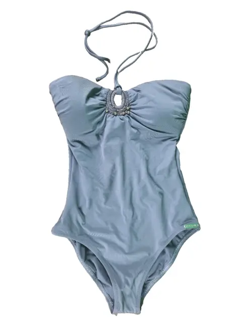 Watercult Badeanzug Größe 36 A Cup Bademode Schwimmanzug Grau Neckholder Sommer