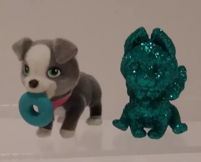 Barbie Pets Series 9 Mini Flocked Figures Set (2) 💖🐾BORDER COLLIE/RARE GLITTER