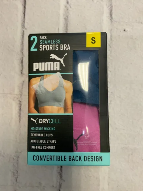 PUMA SIZE SMALL Women's Neon Pink Seamless Sports Bra NWT $38.76