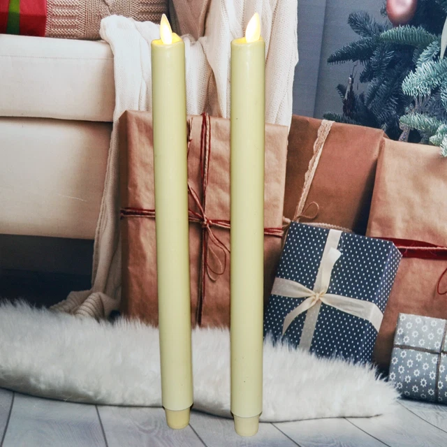 LUMINARA REAL WAX Moving Wick Led Taper Window Candles for Wedding 12