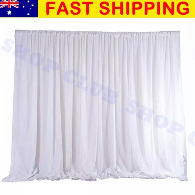 3x3M Ice Silk Wedding Party Stage Backdrop Sheer Satin Curtain Photo Background