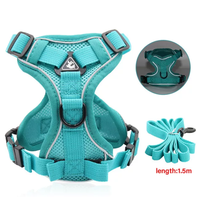Dog Harness No Pull Reflective Dogs Harness Puppy Vest with 1.5M Dog Leash B-wf