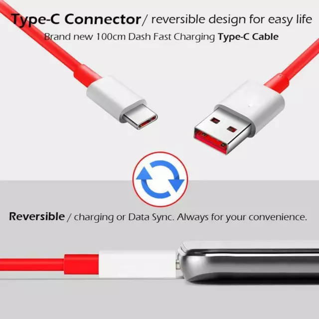 For Oneplus 3 3T 5 5T 6 6T USB Type C Fast Dash Charging ChaK3 Cable 3Ft P0Z8