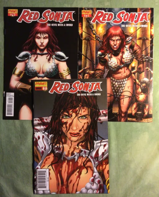 RED SONJA. #73. #74. 2013. Annual #1.  2006. Dynamite Comics.