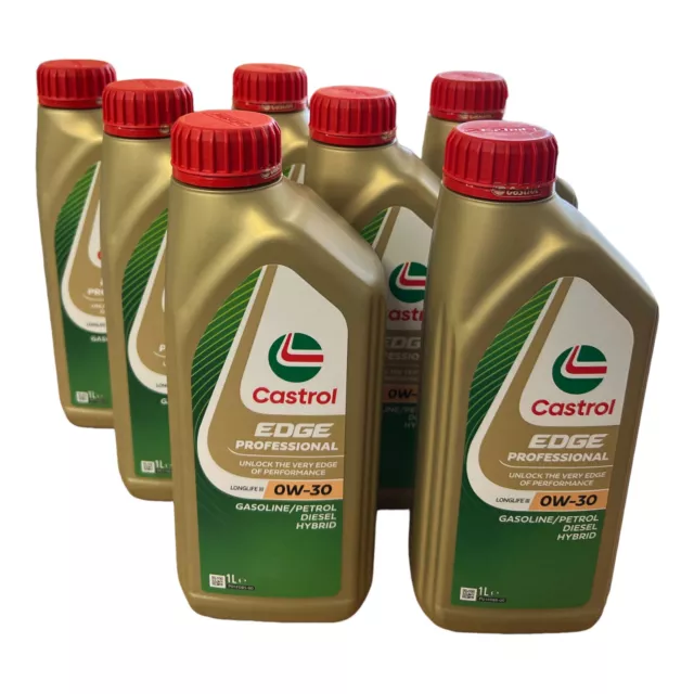 7x1 Liter Castrol EDGE Professional 0W30 Motoröl VW 504 00 / 507 00 Longlife 3