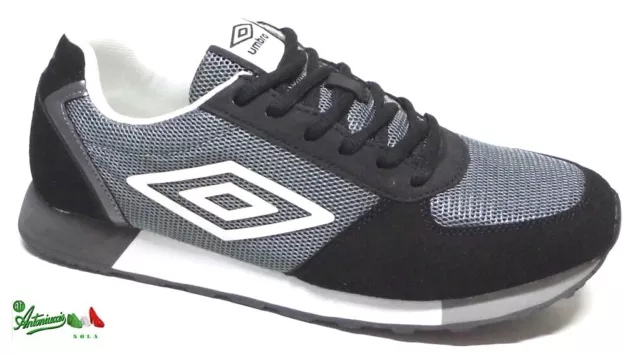 UMBRO YORK scarpe sportive uomo sneakers lacci casual sportswear Black/Grey