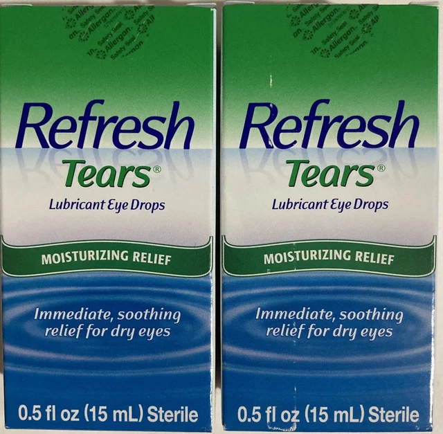 REFRESH TEARS STERILE Lubricant Eye Drops 15 ml (0.5 oz) Exp 2025 Lot