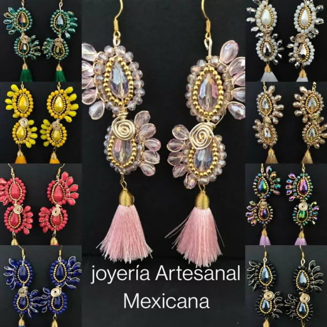 aretes de moda cristal y chapa lote 20 pares,Mayoreo joyeria Artesanal  Mexicana. 