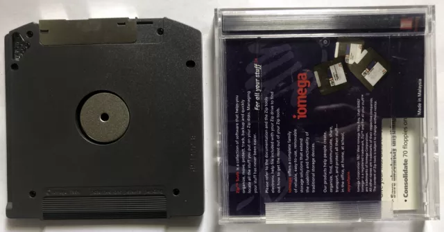 1997 Iomega ZIP100 ZIP 100 Disk in Case w/ ZIP Dirve Setup Files 100MB 2