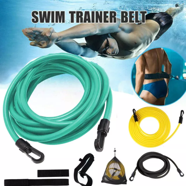 4M Swim Trainer Belt Swimming Resistance Tether Leash Pool Training Harness AUS