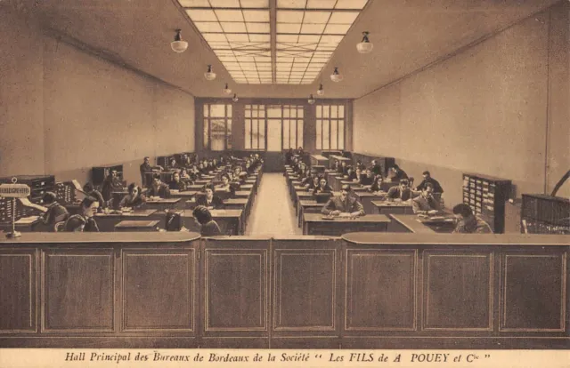 Cpa 33 Main Hall Des Bureaux De Bordeaux Societe Les Fils De A.pouey