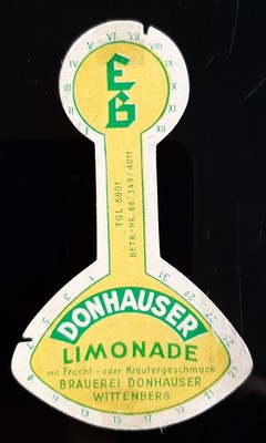 BIERETIKETTEN, DDR, WITTENBERG, Donnhauser Limonade, Bügel, Kein Bier