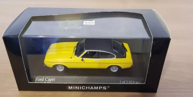 1:43 Minichamps Ford Capri MK II Ghia Gelb/Schwarz OVP Limitiert.