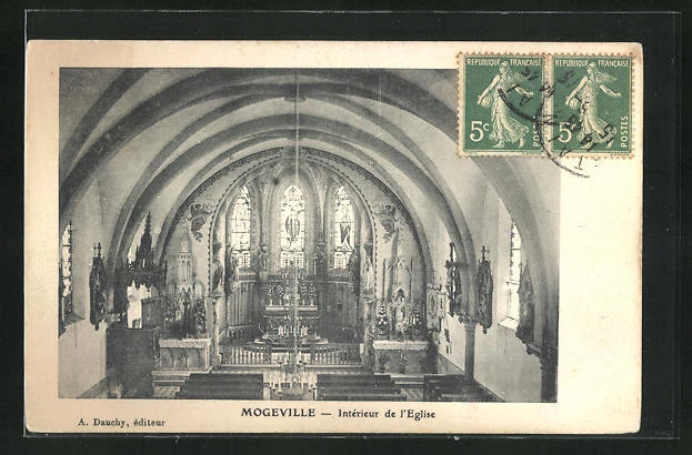 CPA Mogeville, Interieur de l´Eglise