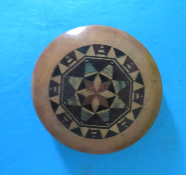 Antique  Sewing Fine Tunbridge Marquetry Pin Cuhion.