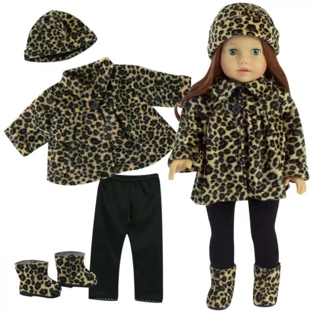 Doll Clothes 18" Jacket Leopard Pants Black Hat Boots Sophia's Fits AG Dolls