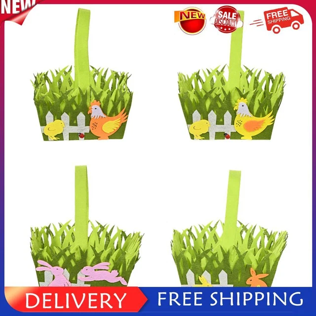 Bolsas de mano con cubo de almacenamiento de dulces portátiles de tela no tejida canasta de huevos de Pascua