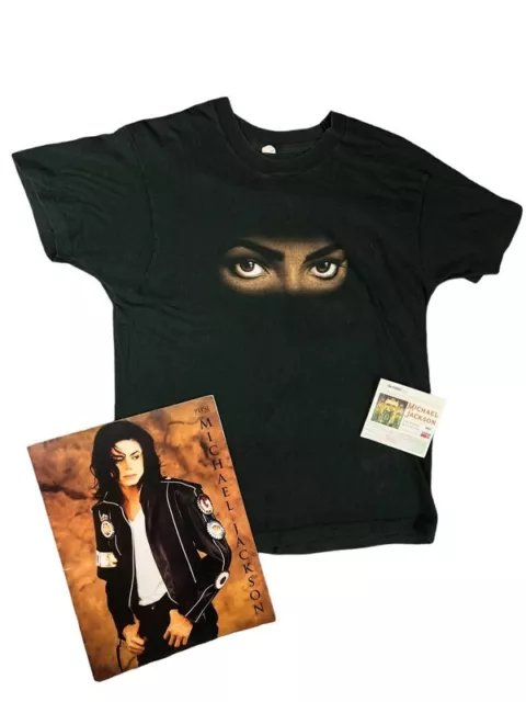 Vintage Michael Jackson T Shirt Size L Dangerous 1992-93 Tour Programme & Ticket
