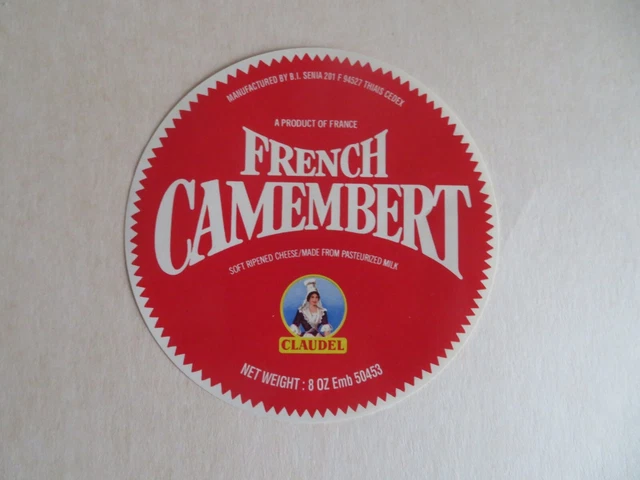 Etiquette de fromage French Camembert Claudel