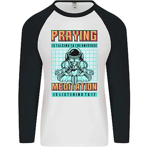Preghiera E Meditazione Spazio Universo Yoga Uomo L/S Baseball T-Shirt
