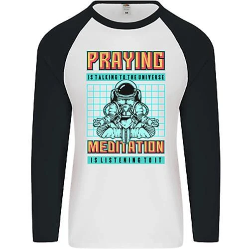 Preghiera E Meditazione Spazio Universo Yoga Uomo L/S Baseball T-Shirt