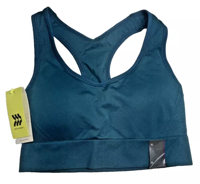 ALL IN MOTION Sports Bra Womens XL Padded Racerback Soft Removable
