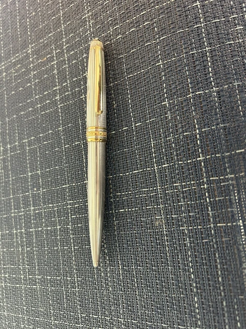 Montblanc Meisterstuck All Sterling Silver Ballpoint Pen. Gold Accents!