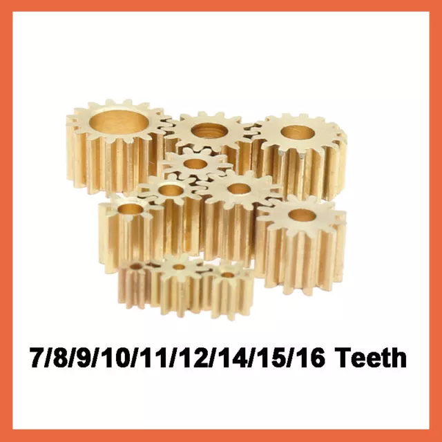 Metal Copper Gear 7/8/9/10/11/12/14/15/16 Teeth Transmission Spindle Motor Gear