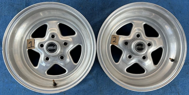 (2) 15& WELD 15x7 PRO STAR Wheels Rims 5x4.75 Chevy Pontiac Olds Buick ...