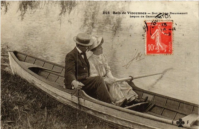 CPA PARIS (12th) Bois de VINCENNES. On Lake Daumesnil. Lecon (563141)