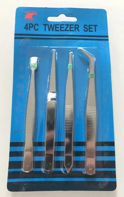 Kit Lot de 4 Pinces Brucelle de précision en métal modélisme bricolage maquette
