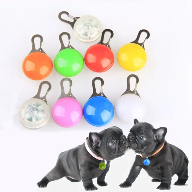 Pet Cat Dog Puppy LED Flashing Collar Tag Clip Buckle Night Light Safety Pendant