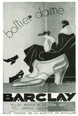 PUBLICITÉ BARCLAY HATTER ENVOI FRANCO DE LA GAZETTE 