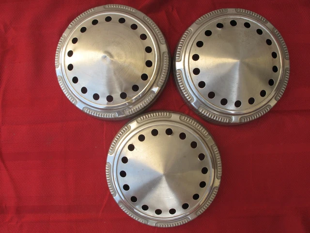 Plymouth Dodge 9" GTX RoadRunner Center Police Hubcaps Mopar Set of 3 Dogdish
