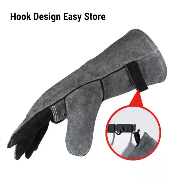 Gants De Four En Cuir Marron Riche Bruni Avec Maniques Pour