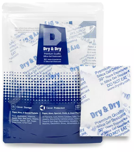 20 gram X 5 PK "Dry & Dry" High Quality Pure Reusable Silica Gel Desiccant