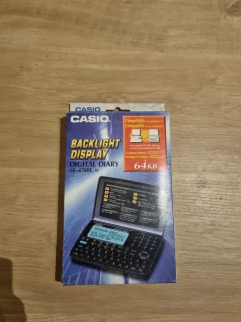 CASIO BACKLIGHT DISPLAY DIGITAL DIARY SF-4700L-W 64kb NUEVO