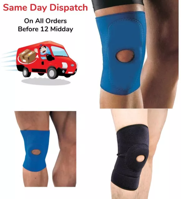 Open Knee Sleeve Wrap Brace Support Patella Injury Arthritis Gym Running NHS