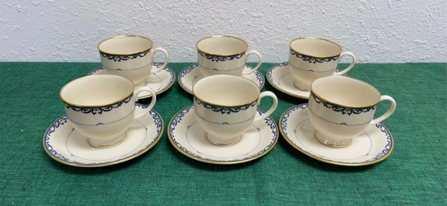 Set of 6 Lenox China LIBERTY Cups & Saucers USA Made