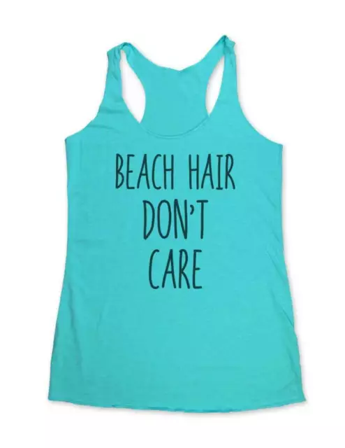 Beach Hair Don't Care - Funny tank - Tri-Blend Racerback Tank Top