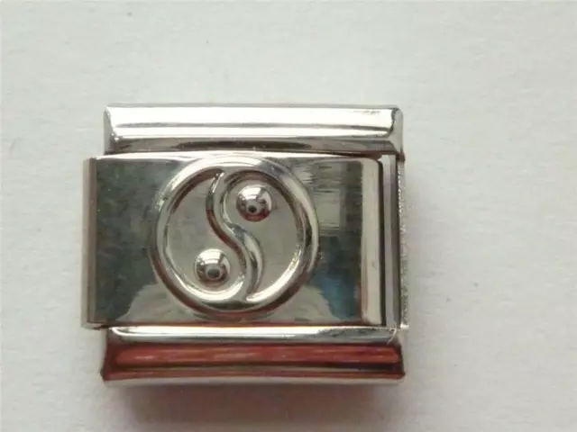 YIN YANG CLASSIC SILVER ITALIAN CHARM  fits all 9mm Italian bracelet TC1