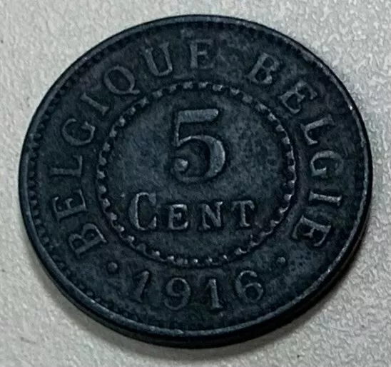 Belgique 5 centimes - Albert Ier - Occupation-1916 TB