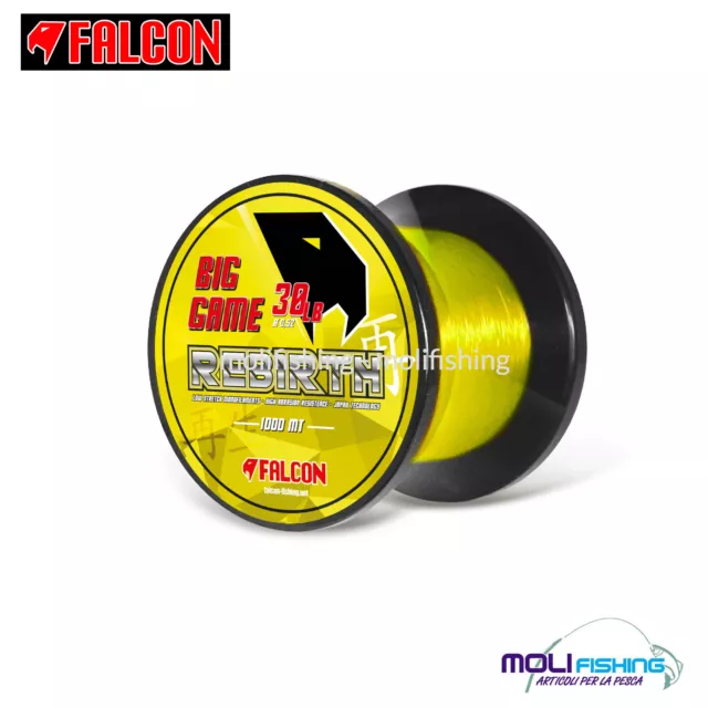 Nylon Da Bobina Pesca Drifting Al Tonno Falcon Rebirth Big Game Yellow 1000 Mt