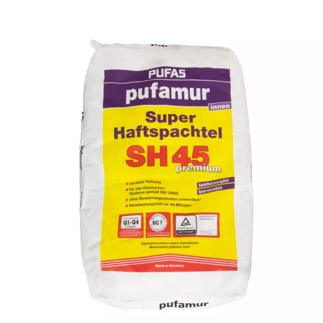 Pufas pufamur Super-Haftspachtel SH45 premium 10kg, Spachtelmasse, Gipsspachtel,