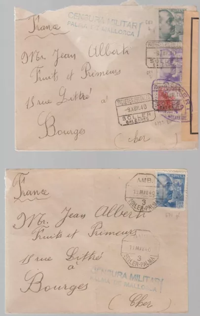 Lot of 7 Spain censored covers to France 1940
