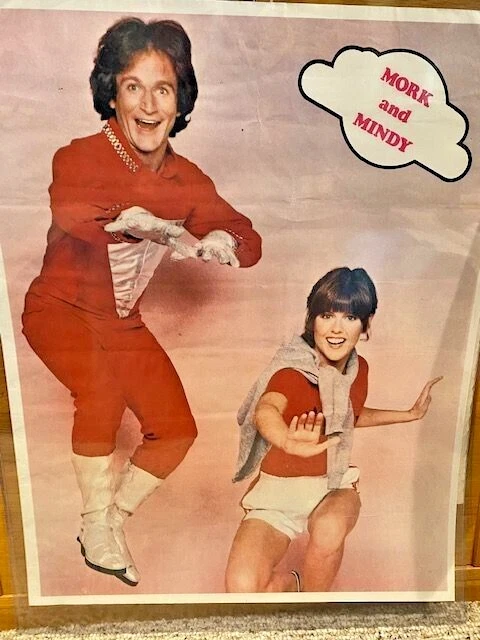 VINTAGE Mork and Mindy original ABC tv show poster Robin Williams Large 23 x 29"