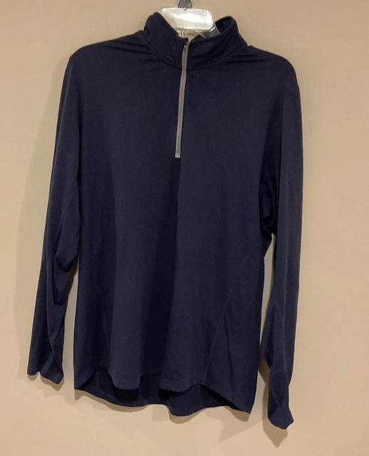 KIRKLAND Signature Mens Active 1/4 Zip Long Sleeve Pullover Blue size L Large